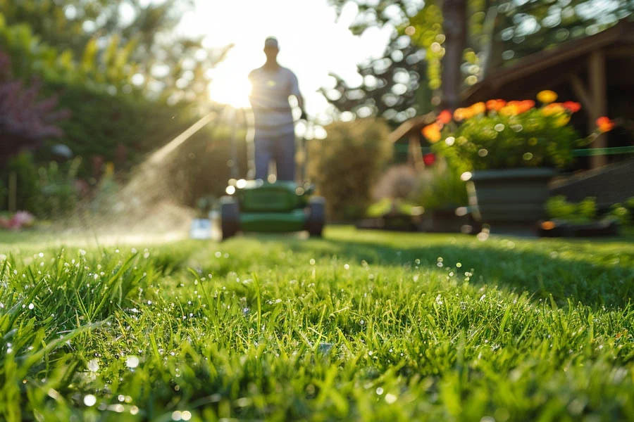 wide self propelled lawn mower