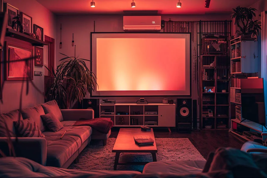 home theater projector and screen